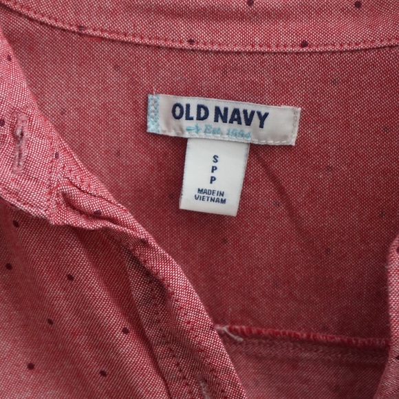 Red Button Down Shirt with dots - Picture 2 of 4